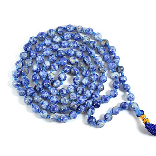 Image of Reiki Crystal Products Natural Reiki Feng-Shui Mala Necklace 6 mm Crystal Stone 108 Bead Jaap Mala for Men and Women