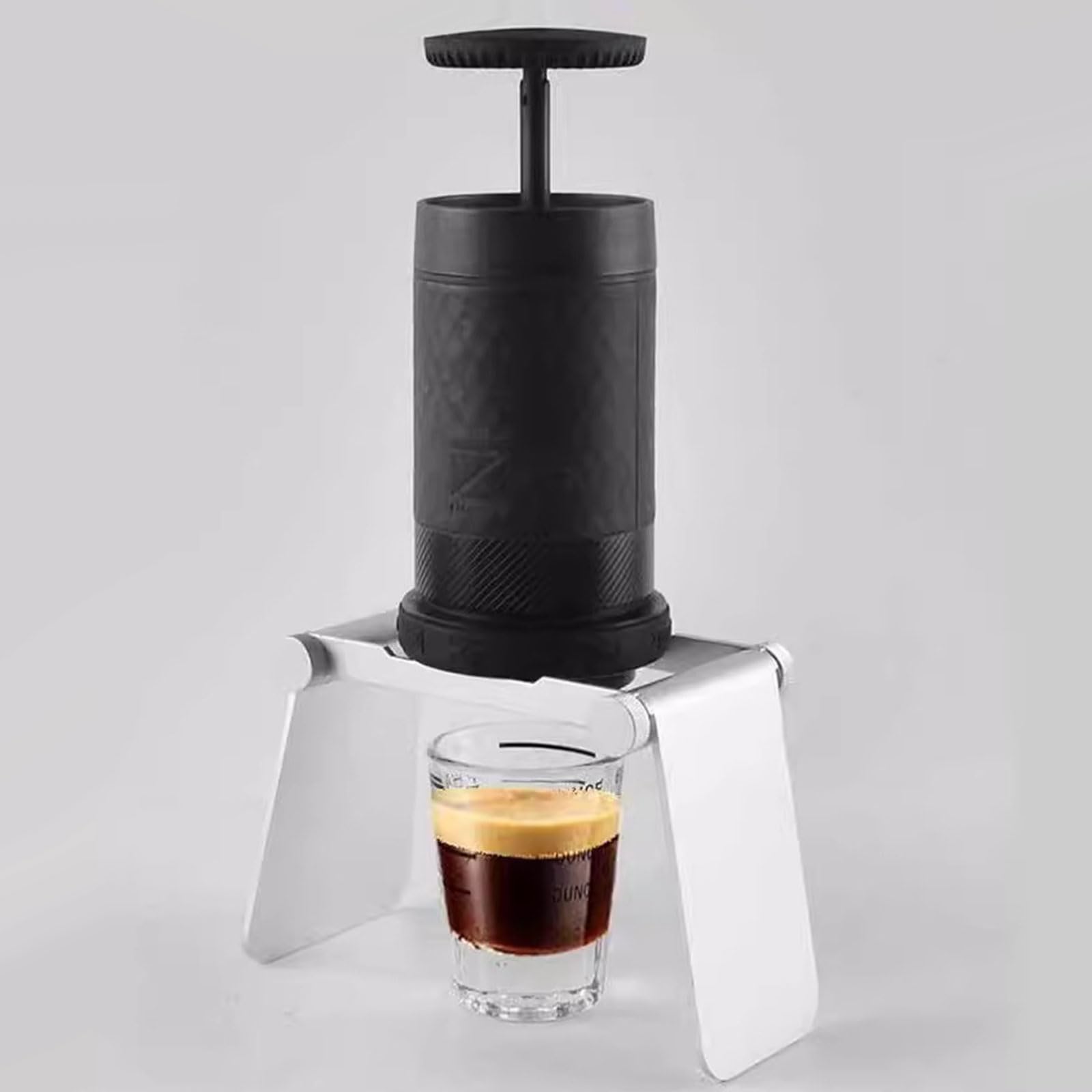 Soporte de aluminio para máquina de café, soporte plegable para cafetera, para cafetera, para cafeteras y campistas al aire libre