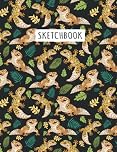 Gecko Sketchbook: Cute Art Gecko Sketchbook Blank Paper Journal for Drawing, Writing, Sketching, Wide Papers 8.5 X 11" 100 Pages