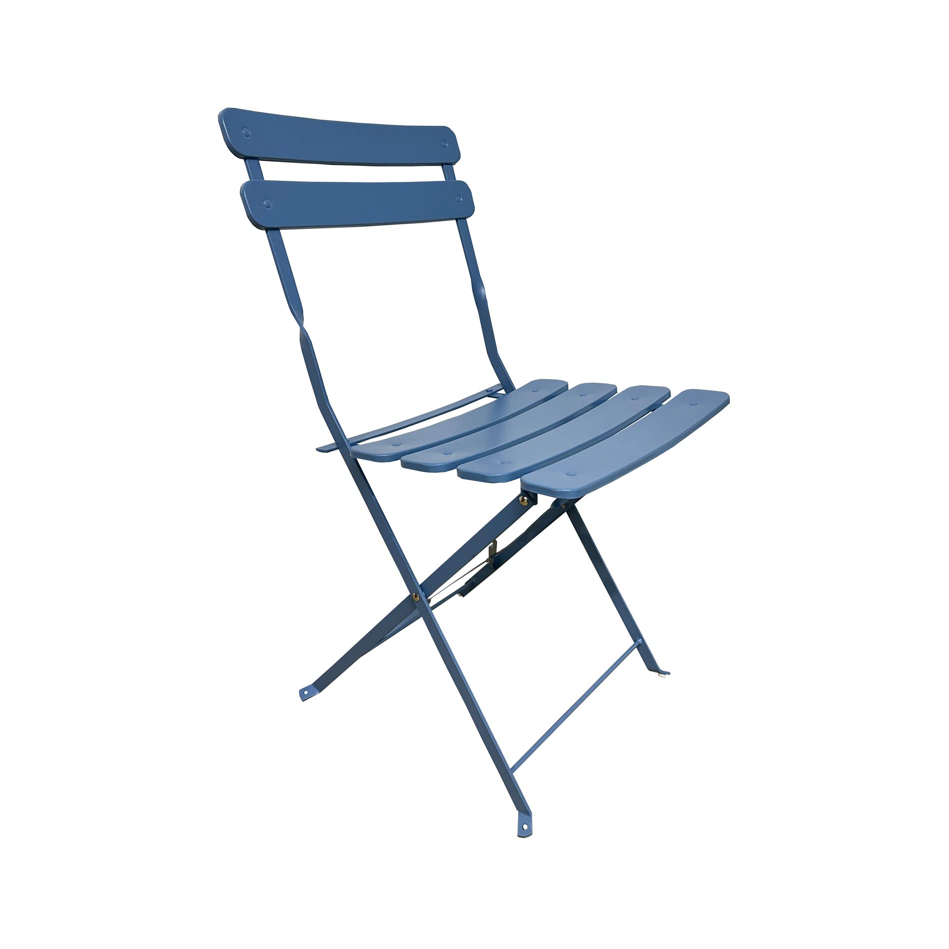 Rebecca Mobili Set Bistro Tavolino con 2 Sedie da Balcone Azzurro Acciaio Antiruggine 71x60x60 cm