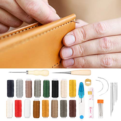 Kit de ferramentas para artesanato em couro, kit de costura para artesanato em couro 48 unidades Kit