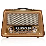 radio vintage port usb ❤ 【Radio FM AM SM】: FM:88-108MHZ; AM:350-1600KHZ; SW:5.06-22MHZ. La mejor radio con Bluetooth, equipada con un chip DSP de alta calidad de los EE. UU., reacciona más sensible a la señal de detección. La antena mide 45 cm de largo y se puede girar 360 grados para que la recepción sea más estable. Simplemente conoce tus canales favoritos y disfruta de juegos de pelota, pronóstico del tiempo o música clásica con tu radio portátil FM/AM/SM.