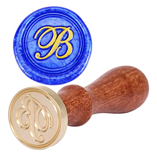 Letter B Wax Seal Stamp, Yoption Vintage Retro Brass Head Wooden Handle Alphabet Letter Initial Wax Classic Sealing Wax Seal Stamp (B) #TOP1