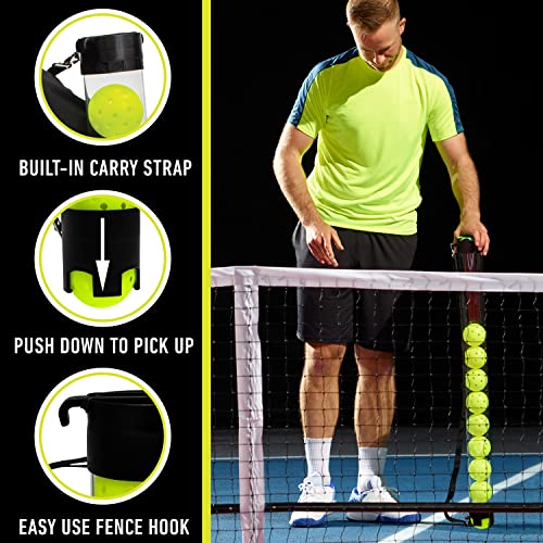 Franklin Sports Pickleball, Tennis + Padel Ball Hopper Tubes - (15) Tennis/Padel Ball + (13) Pickleball Picker Upper Tubes - Quick Pickup + Storage - Balls Not Included2