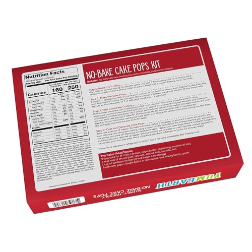 Image of YumEarth No Bake Cake Pop Kit - Vegan Chocolate Peppermint Baking Kit - Non GMO, Allergen Friendly, Dairy Free, No Artificial Dyes - Christmas Activity for Kids and Adults - Holiday Baking