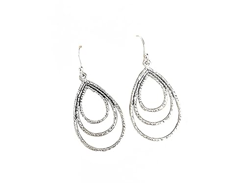 Layered Teardrops on Sterling Silver Earrings