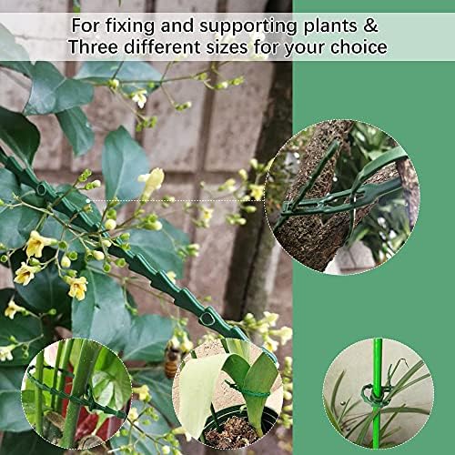 AFASOES 220 Pcs Adjustable Plant Ties, Green Garden Twist Ties Plastic Cable Ties Set Flexible Garden Plant Ties Plastic Garden Ties for Gardening, Tree, Plant, Shrub Support (13cm/17cm/23cm)