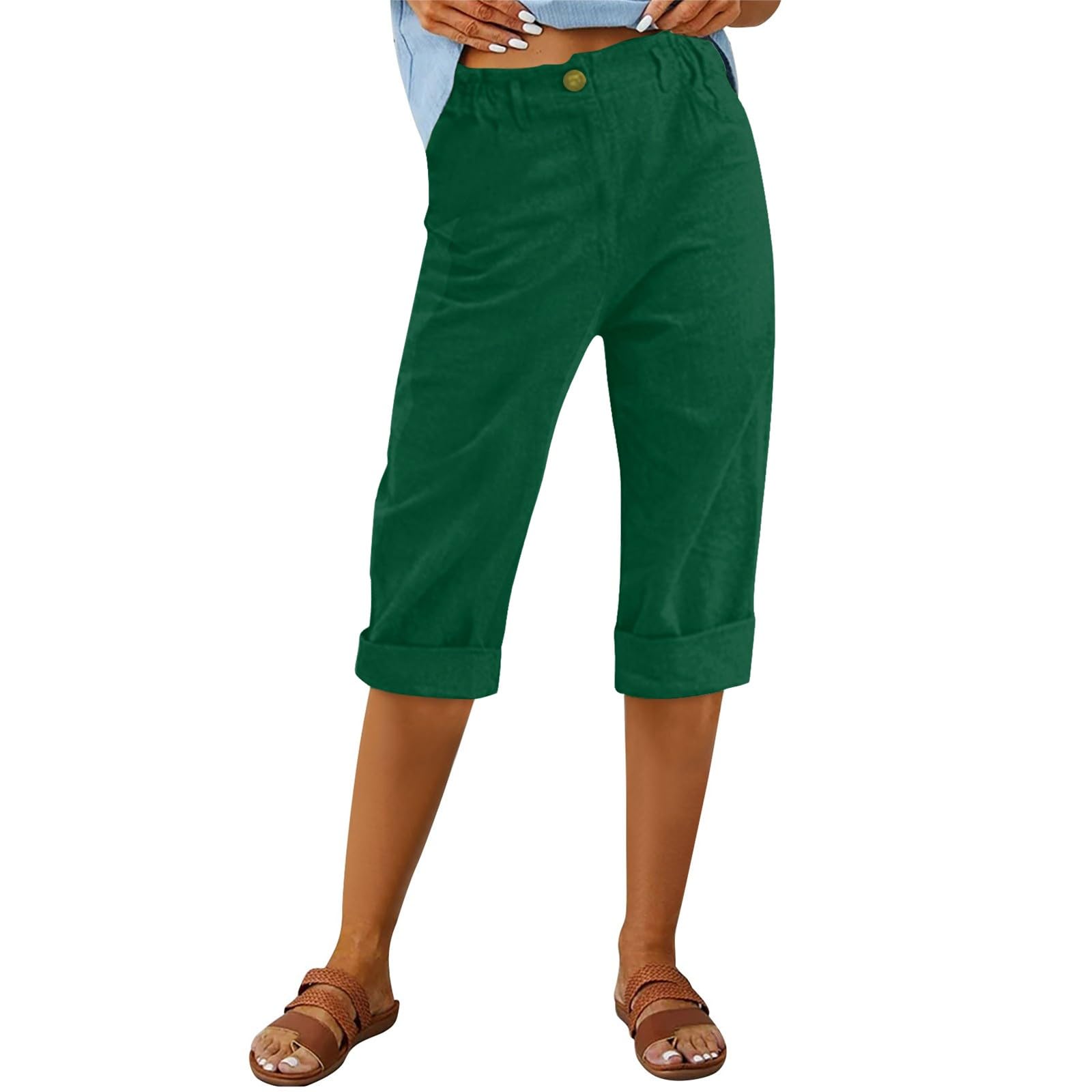 Balck of y Deals Leg Bag for Women Women Fashion Solid Color Cotton Elastic Long Pants Beach Leisure