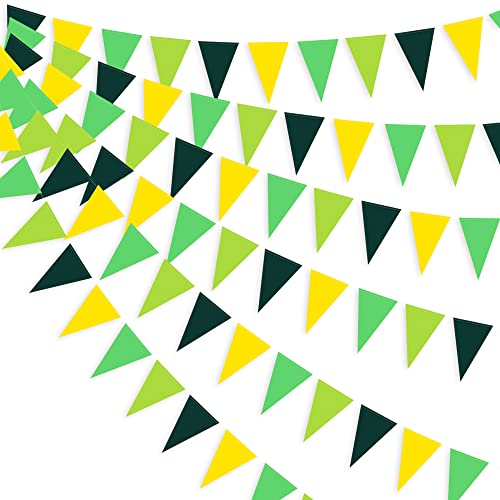 Yellow Green Party Decorations Triangle Flag Pennant...