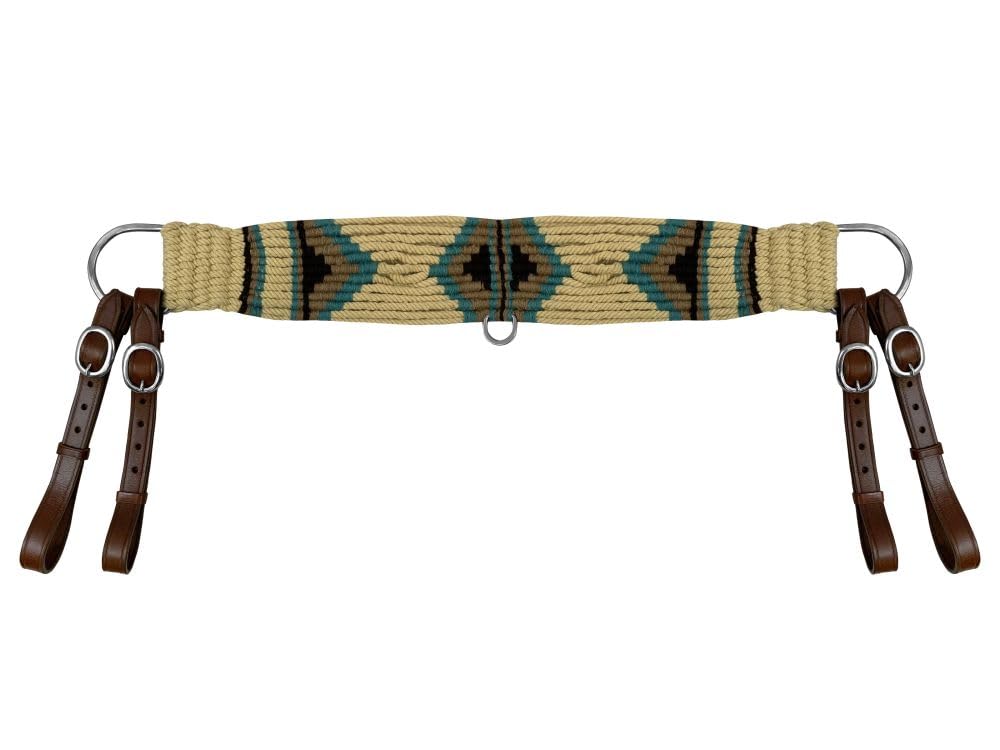 Showman Mohair Wool Multi-Strand Tripping Collar w/Teal & Brown Southwest Design