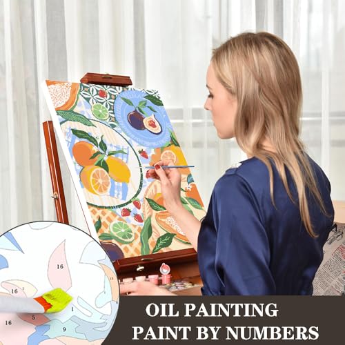 Image of cupmod 6 Packs Paint by Numbers Kit for Adults,Coffee DIY Acrylic Oil Painting Paint by Numbers Kits on Canvas,Adults Paint by Numbers Kits Drawing Paintwork for Home Decor 9.8x13.8inch