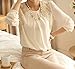 DDLBiz Women Vintage Long Sleeve Sheer Tops Lace Shirt Chiffon Blouse (M)