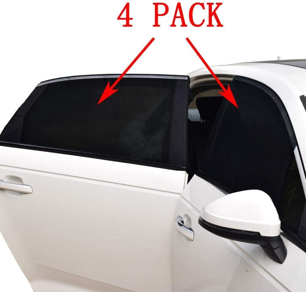 Car Window Shade -4 Pack- Car Sun Shade for Baby Car Side Rear Sun Shade Front Window Sunshade for Cars Trucks & SUVs