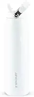 Stanley - Garrafa de Água IceFlow Flip Straw, Canudo Integrado, Abertura Grande, Aço Inoxidável Leve, 1,1 L, Frost