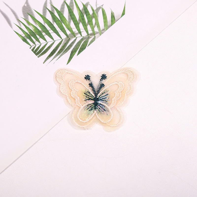 Naszywka haftowana 5 * 4CM 50 SZTUK Motyl Mała Naszywka Haftowana Żelazko Aplikacje Chińskie Na Odzież Duże Naszywki Kurtkę Jeansową(Shallow Purple)