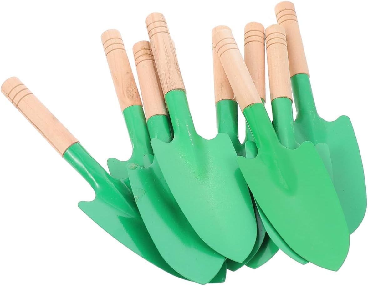 10 Pcs Ergonomic Gardening Spades with Wooden Handles Portable Transplanting Shovels for Weeding Planting and Soil Cultivation Garden Tools Supplies