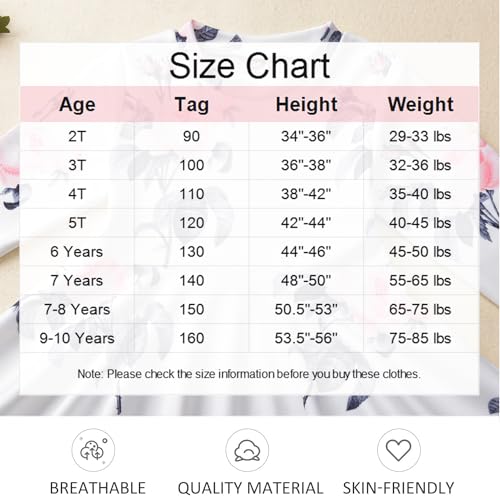 Image of Toddler Baby Girls-Fall-Clothes-Set Little Girls Floral Plaid Highlow Tunic Tops+Leggings Outfits Boutique Clothing
