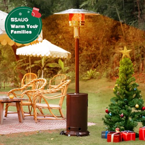SMUG-48000-BTU-Propane-Heater-Outdoor-Patio-Heaters-with-Wheels-Patio-Heater-Deck-Porch-for-Outdoor-Use-Camping-Backyard-CommercialDouble-Layer-Stainless-Steel-Burner-87-H SMUG 48000 BTU Propane Heater Outdoor Patio Heaters with Wheels Patio Heater Deck Porch for Outdoor Use Camping Backyard CommercialDouble Layer Stainless Steel Burner 87 H