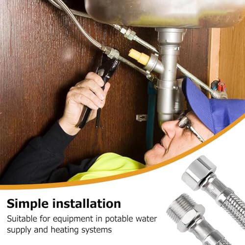 Flexschlauch G3/8, 4 Stück 304 Edelstahl Flexschlauch Panzerschlauch 3/8 Zoll, 20cm Edelstahlumflechtung, für Armaturenschlauch Verlängerung Armaturenschlauch Wasserhahn Bad WC(20cm/10cm)