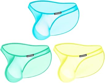 Gogobear Mens Briefs Ultra-thin Transparent Bulge Pouch Underwear Sexy Low Rise Breathable Panties