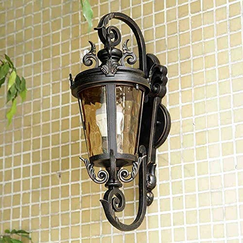 Lampe murale extérieure vintage en verre pour éclairage de cour - 3