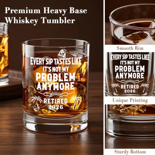 Retirement Whiskey Gift Set, 20 oz Old Fashioned Glass, Not My Problem by Totomogug - Used condition - Image 3