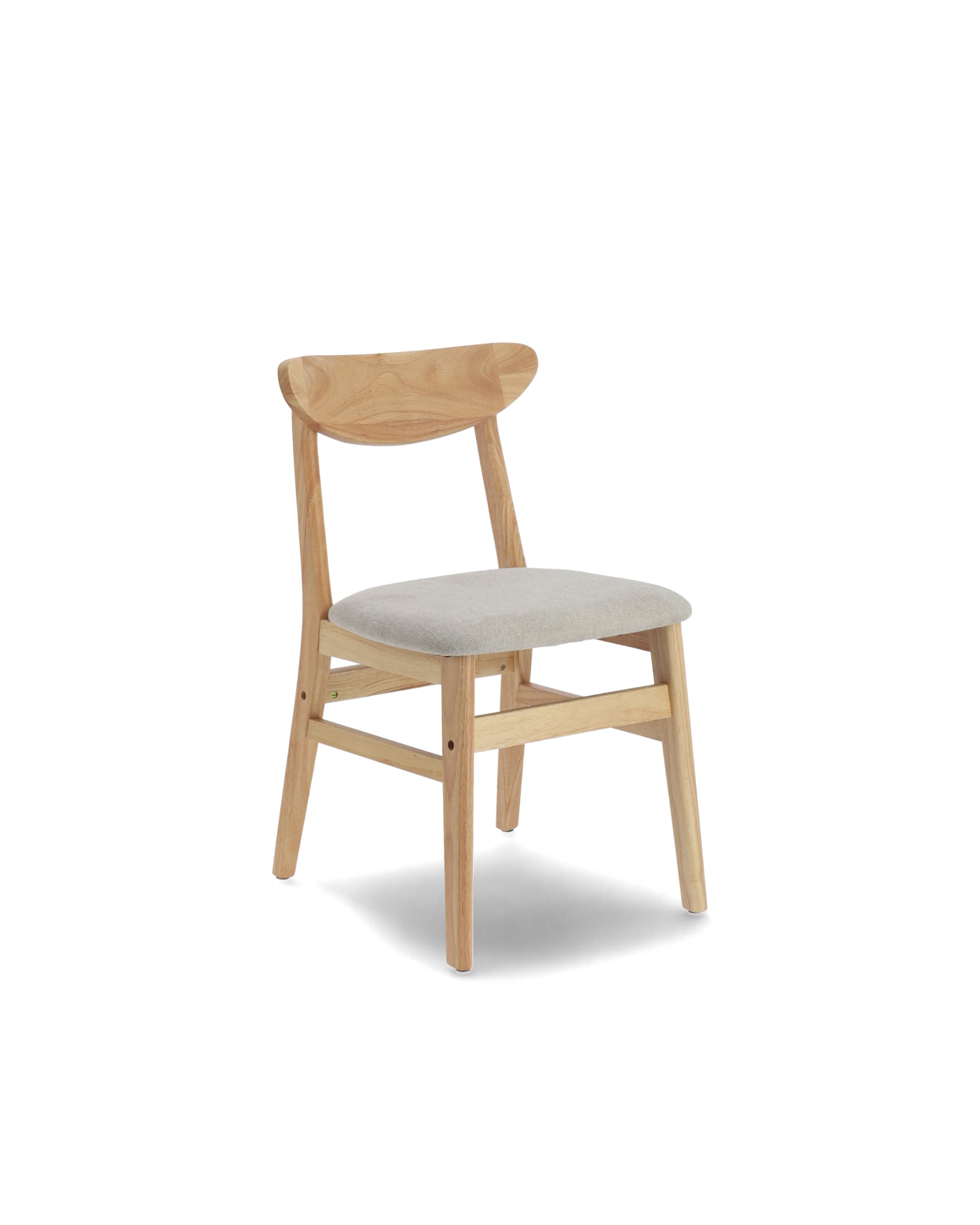 Home Heavenly®Pack de 2 sillas de Comedor Dover Estilo nórdico, Silla de Madera para Comedor Cocina Restaurante o Bar con Asiento tapizado en Color Beige