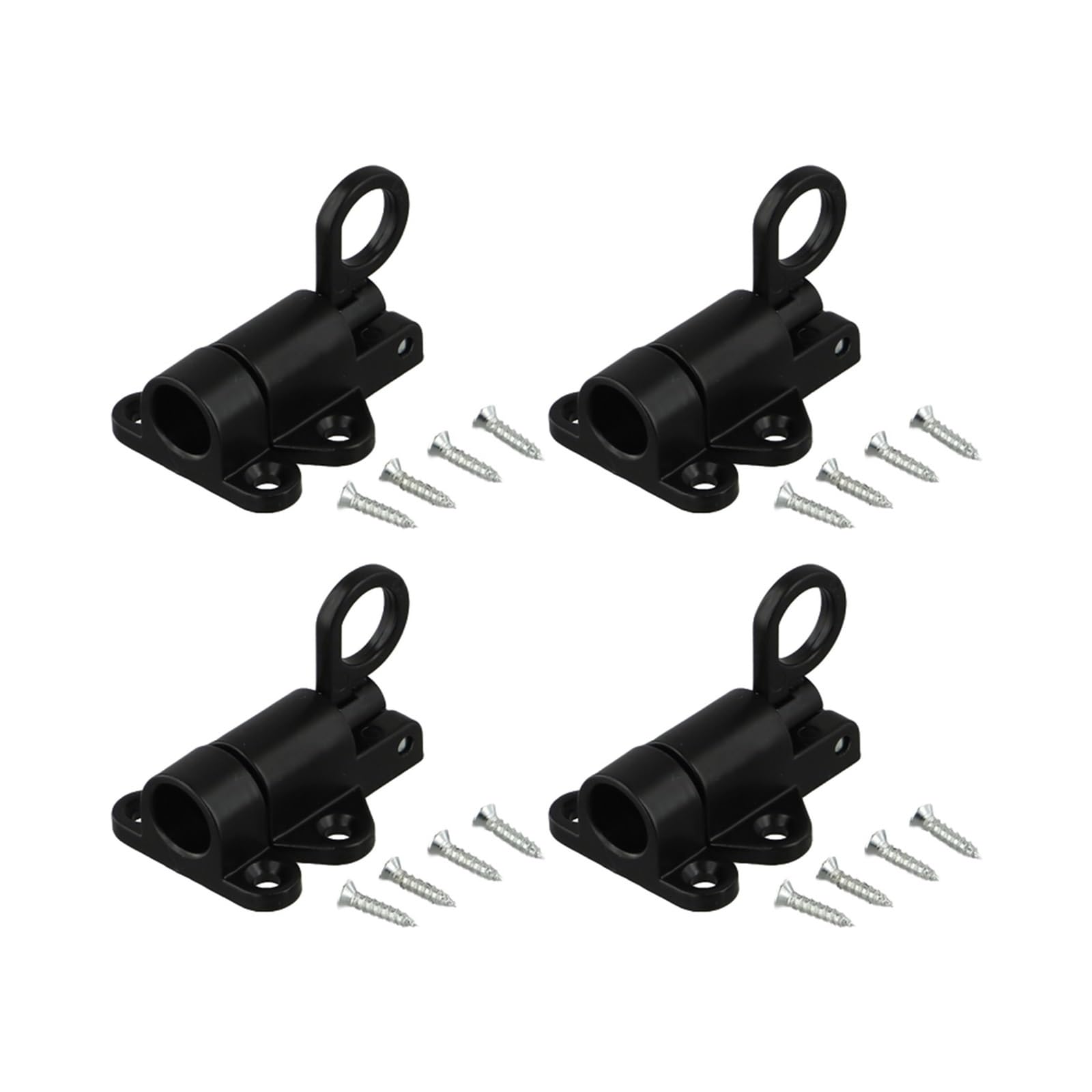 Eowstar Black 4Pcs Automatic Spring Door Latches, Push Bolt Sliding Locks For Gate