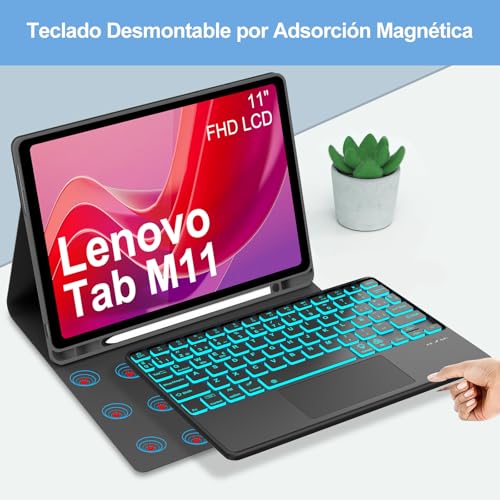Teclado Bluetooth Lenovo Tab M11 para estudiar y trabajar en cafeterías 4