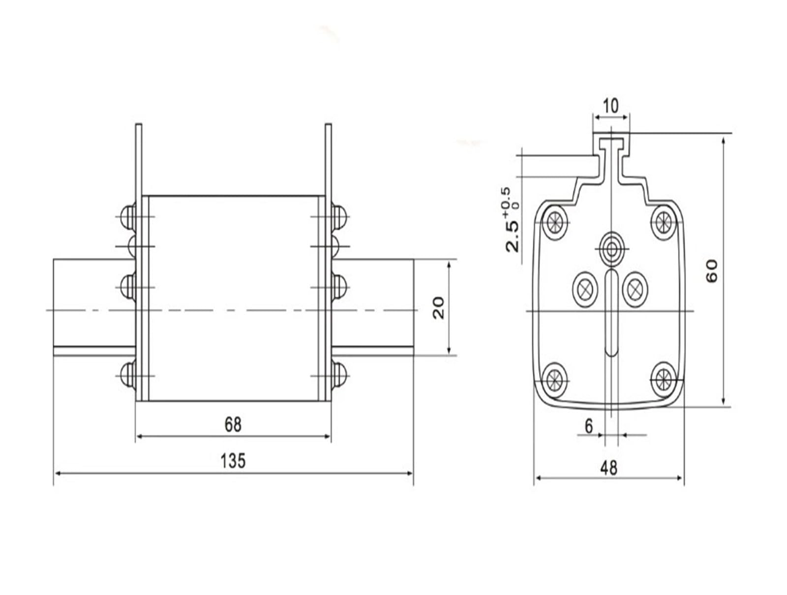 Fusibili NGTC1 RS32 RS711C 500V/690V aR63A-250A (80A)