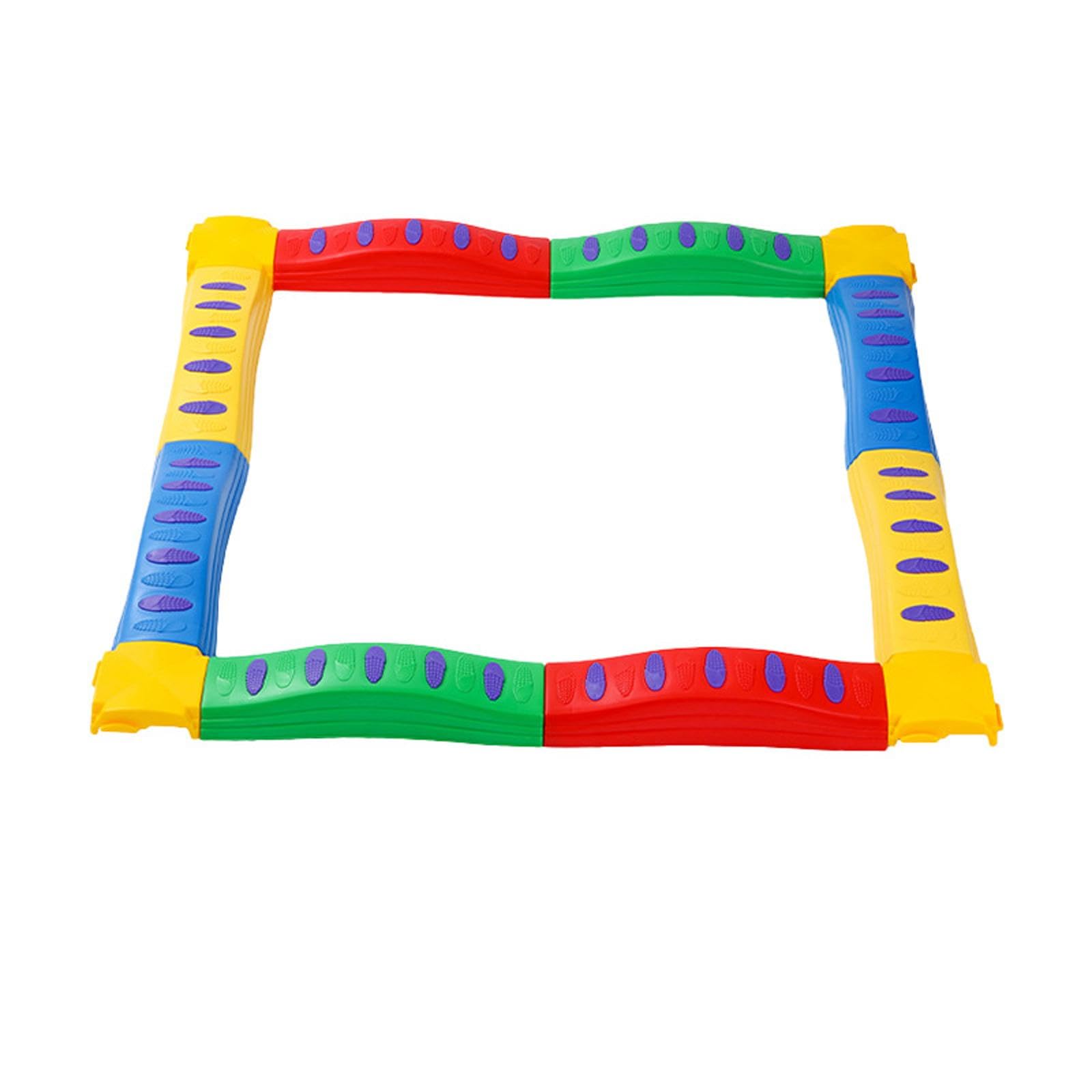 di Equilibrio per Bambini, Gioco Interattivo Antiscivolo con Pietre D'appoggio, Percorso a Ostacoli Multipli per L'allenamento, Giocatto, 8 Dritto 4 Molo