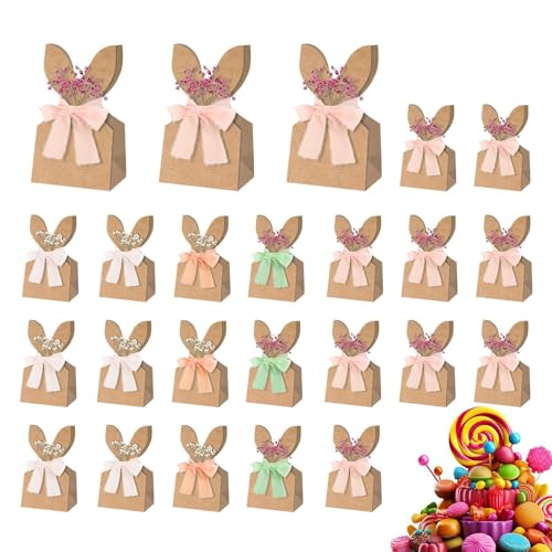Sachet confiserie Pâques en papier rigide emballage lapin pour dessert chocolat et bonbon