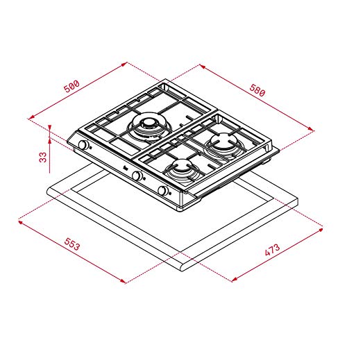 Teka EX 60 1 3G AI AL DR NAT Incasso Piano cottura...