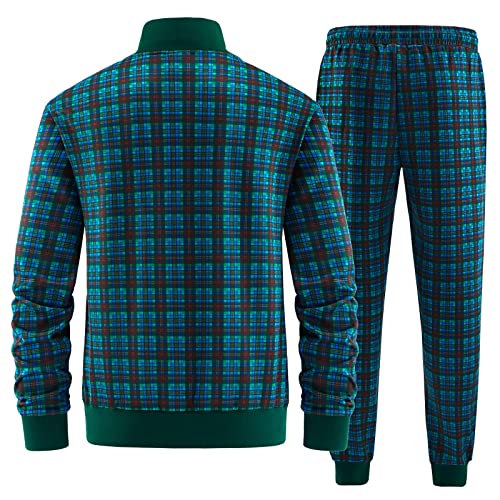 Image of ANOTWENER Men's Track Suits 2 Piece Stand-up Collar Long Sleeve with Double Side Pockets Jacket and Sweatpants