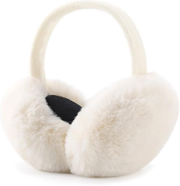 Airmoon Ear Muffs for Women - Winter Ear Warmers - Soft & Warm Cable Knit Furry Fleece Earmuffs - Ear Covers for Cold Weather