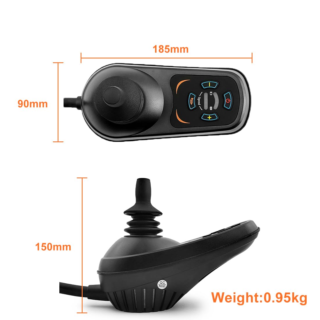 L-faster Dual 24V 350W Motor Wider 8 Inch Off Road Wheel Kit with Joystick Controller for Beach Cart Wheelchair Bike (24V350W Max 9kph)