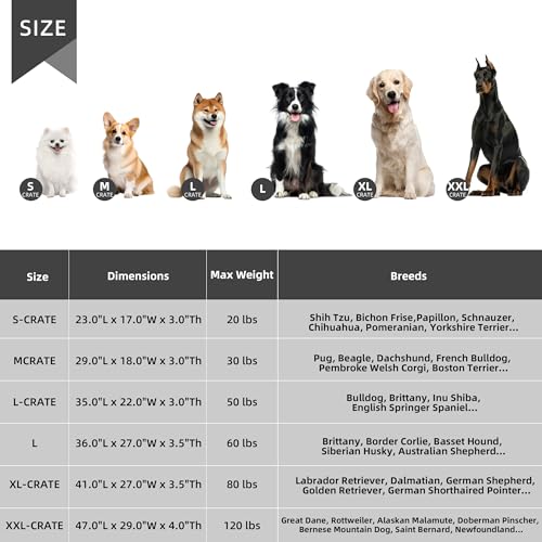 Dog Bed Large Sized Dogs, Orthopedic Flannel Pet Beds with Removable Washable Cover, Waterproof Indestructible Big Dog Bed with Anti-Slip Bottom, Egg Crate Memory Foam Pad, 35.0"x22.0"x3.0", Grey - Image 3