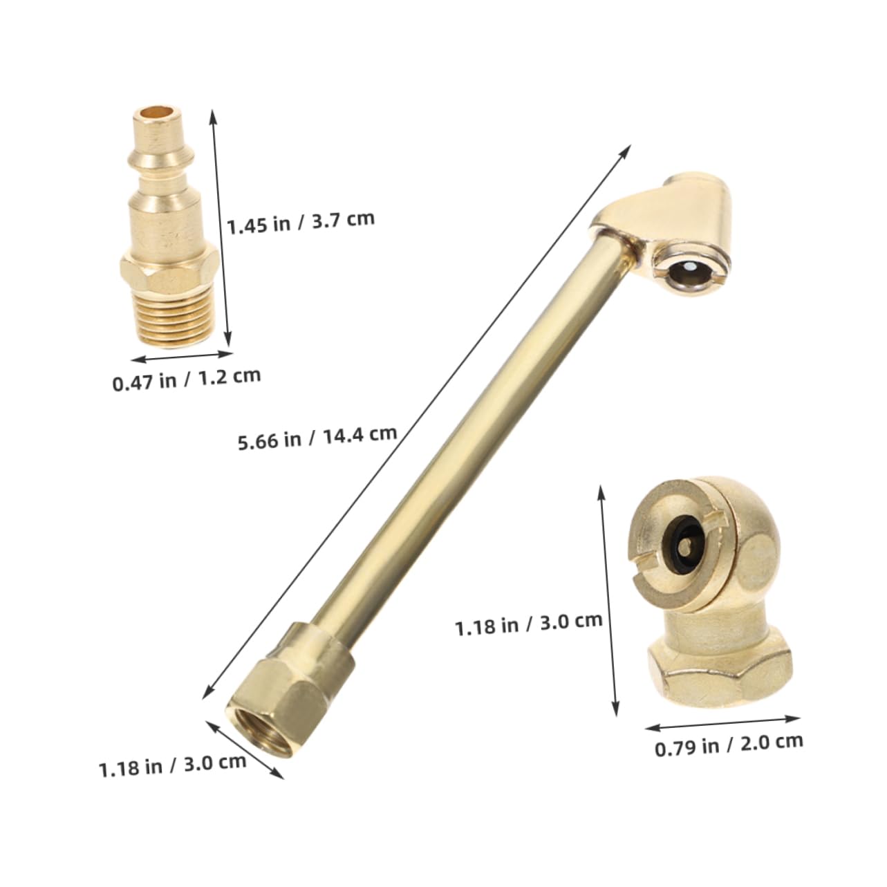 PLAFOPE Portable Air Chuck Set 2-in-1 Female Closed Chuck Male for Tire Inflator Gauge Easy to Use