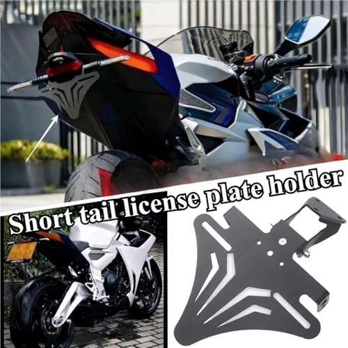 Cadre pliable support plaque moto à queue courte - 2