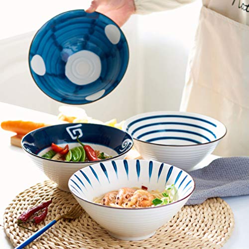 PIXNOR Tigelas de cerâmica estilo japonês, tigelas de macarrão Udon de porcelana grande, tigelas de