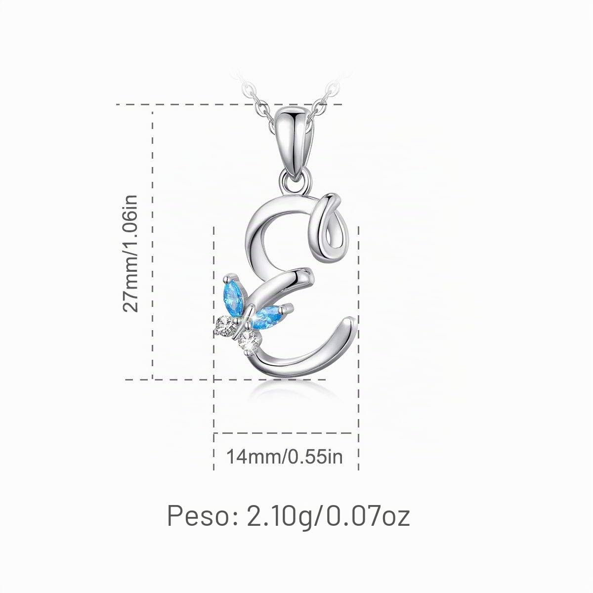 Collana Iniziale Argento Sterling 925 26 Lettere dell'Alfabeto Ciondolo Personalizzato Nome Gioielli Collane Regali per Donne Ragazze Festa della Mamma, Catena 45 cm
