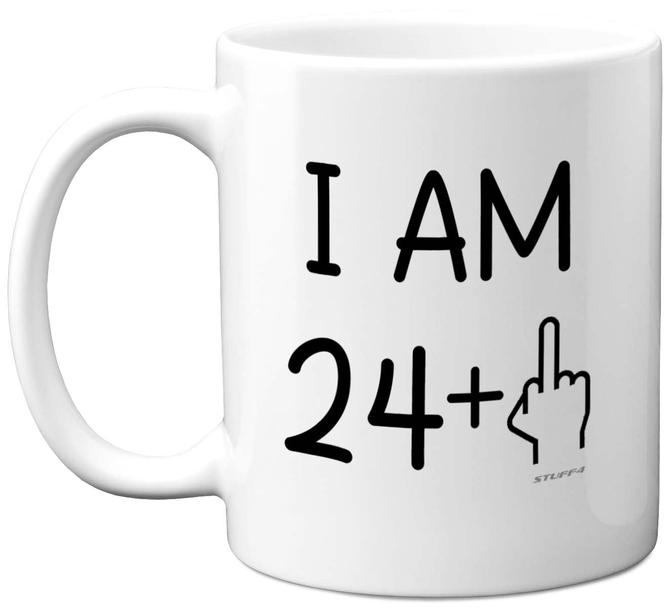 25th Birthday Gifts for Women Men, Rude Novelty Mug Middle Finger, Gag Joke Gifts, Perfect Funny Mugs for Birthday Present, 11oz Premium Ceramic Coffee Mug