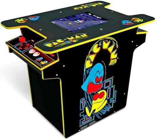 Arcade1Up Pac-Man Head-to-Head Arcade Table, Black Series, 17" Color LCD, 29" Tall - Plug & Play Retro Home Game Machine w/ Dual Joysticks & 12 Classics Including Galaga, Dig Dug, Mappy and More
