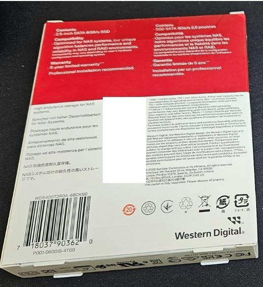 Image of Western Digital 4TB WD Red SA500 NAS 3D NAND Internal SSD Solid State Drive - SATA III 6 Gb /s, 2.5 inch /7mm, Up to 560 MB /s - WDS400T2R0A