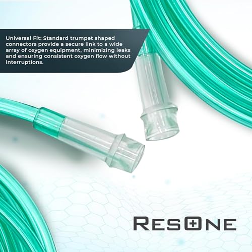 Image of ResOne 50Ft Oxygen Supply Tubing, Crush Resistant, Standard Connectors for Nasal Cannulas, Cannula Nasal Tubing, Oxygen Concentrator - Green