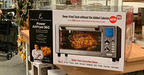 Emeril Lagasse Power Air Fryer Oven 360,2020 Model,Special Edition,9-in-1 Multi Cooker,Free Emeril’s Recipe Book Included ,Digital Display, Slick Design,With Special 1 Year Warranty,As Seen On TV