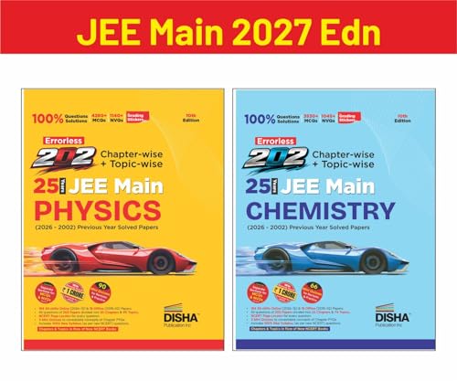 Image of Disha Combo (2 Books) Errorless 202 Physics & Chemistry Chapter-wise & Topic-wise 25 Year JEE Main Previous Year Solved Papers (2026 - 2002) | Fully Solved JEE MAINS PYQ Book | For JEE 2027