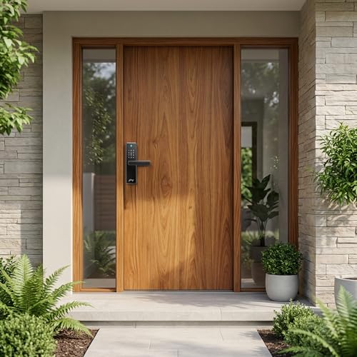 Image of Godrej 'New Launch' Smart Lock | Neo Prime Digital Lock for Wooden Door | Fingerprint, PIN, RFID Card & Mechanical Key | 4 in 1 Access | Titanium Grey |3 Yrs Warranty