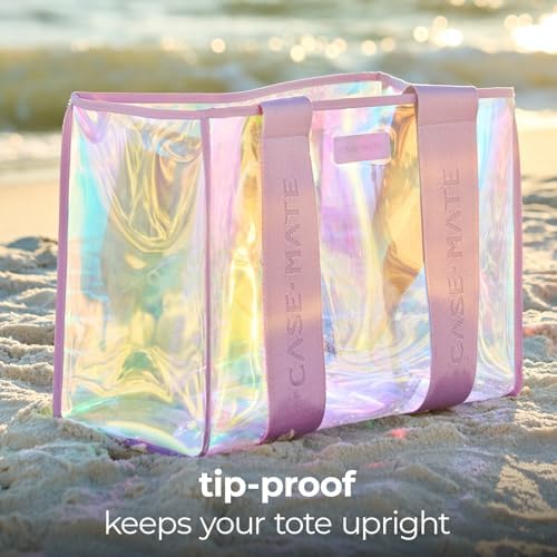 Case-Mate Official Soap Bubble Jelly Tote – Iridescent Tote Bag with Phone Pouch for Women – Waterproof, Tip-Proof, Foldable & Washable – Handbag for Everyday Use, Travel, Pool & Vacation - Large - 4