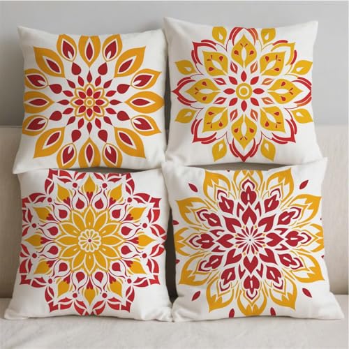 Housse coussin exterieur jaune 80x80 étanche pour lin carré - 3